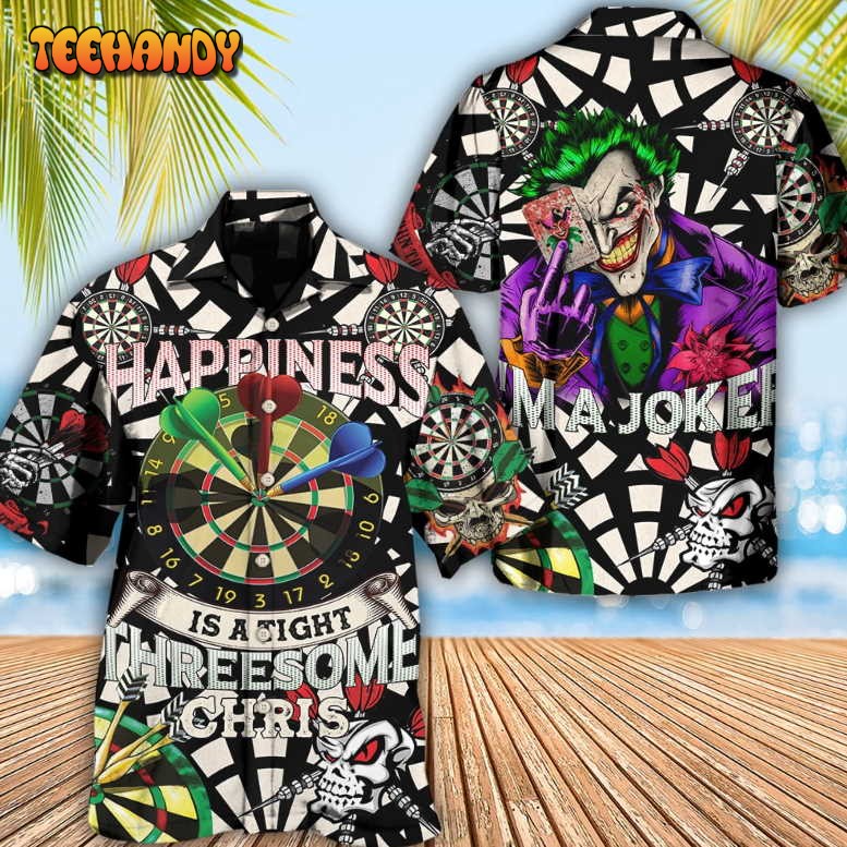 Darts Happiness Black And White Style Hawaiian Shirt