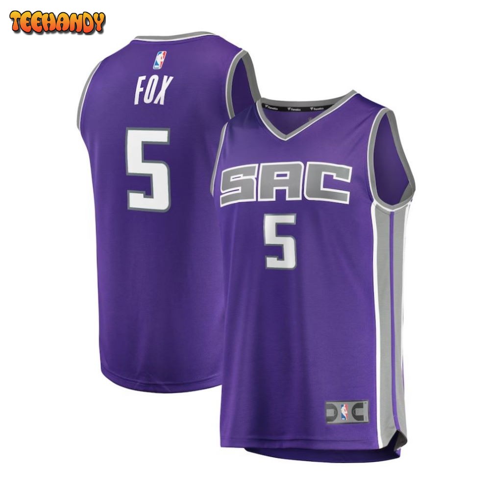 De’Aaron Fox Sacramento Kings Youth Fast Break Player Replica Jersey Purple