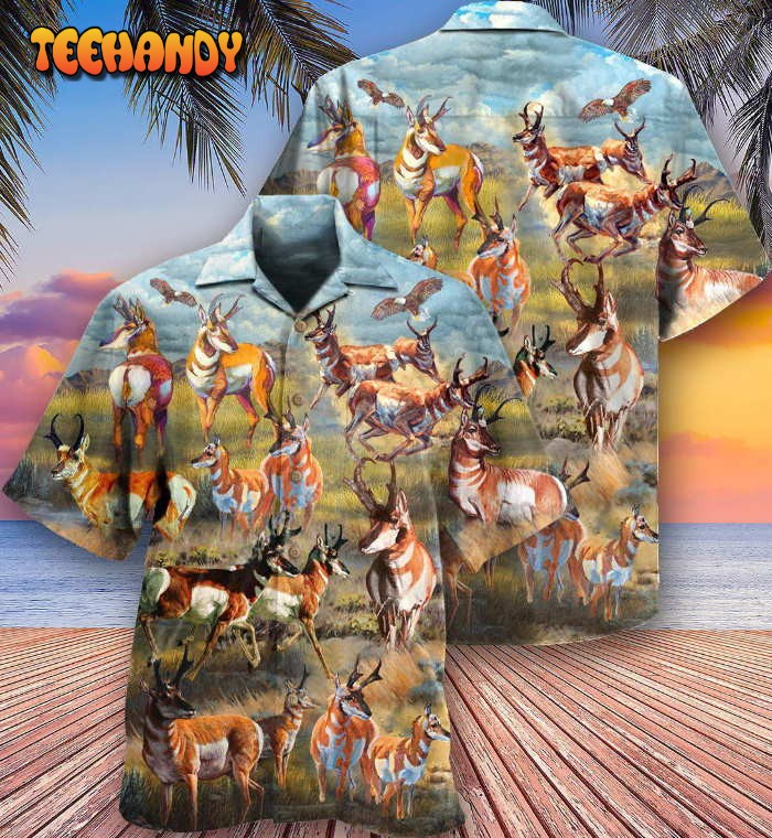 Deer Buck Deer On The Field Hawaiian Shirt