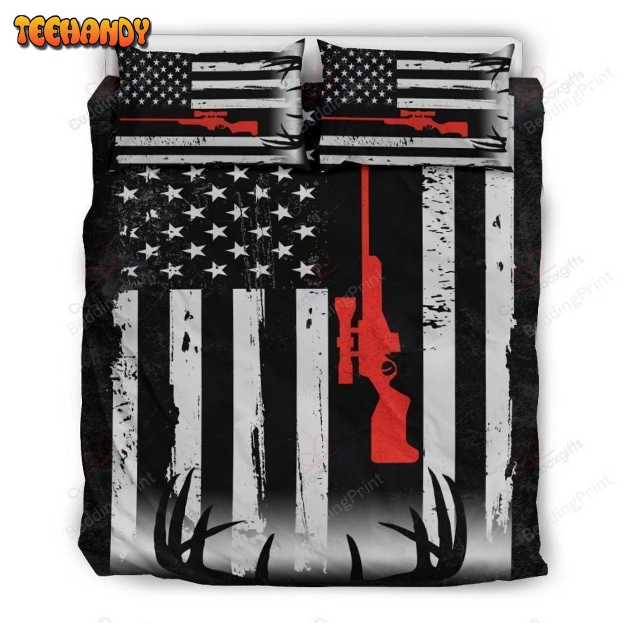 Deer Hunting American Flag Duvet Cover Bedding Sets