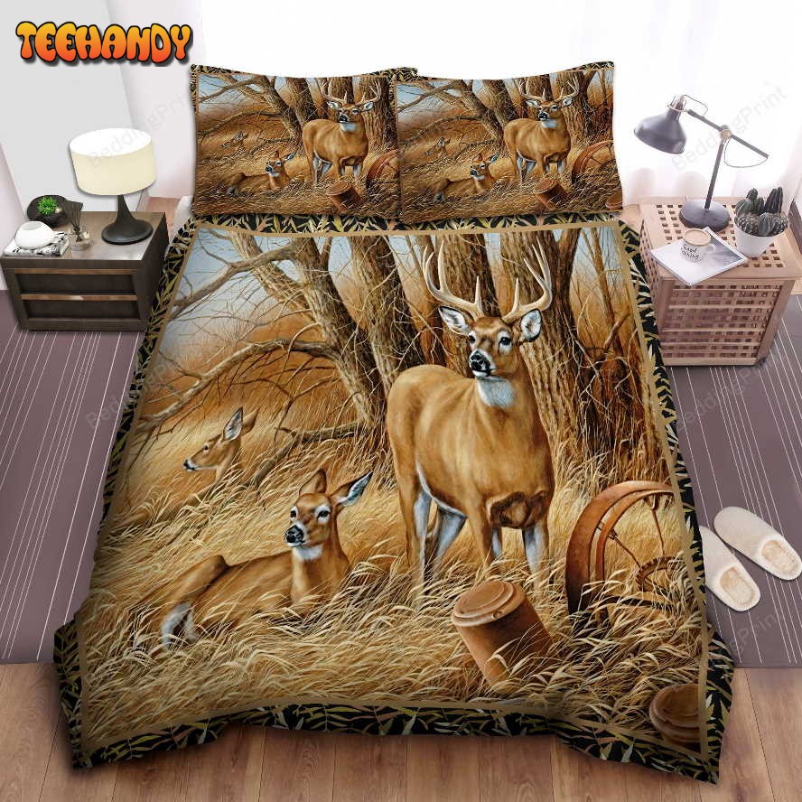 Deer In The Forest Vintage Duvet Cover Bedding Sets