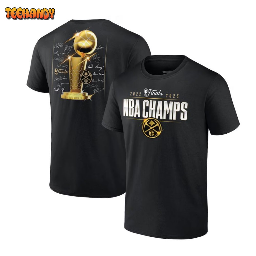 Denver Nuggets 2023 NBA Finals Champions Triple Threat Roster Signature T-Shirt