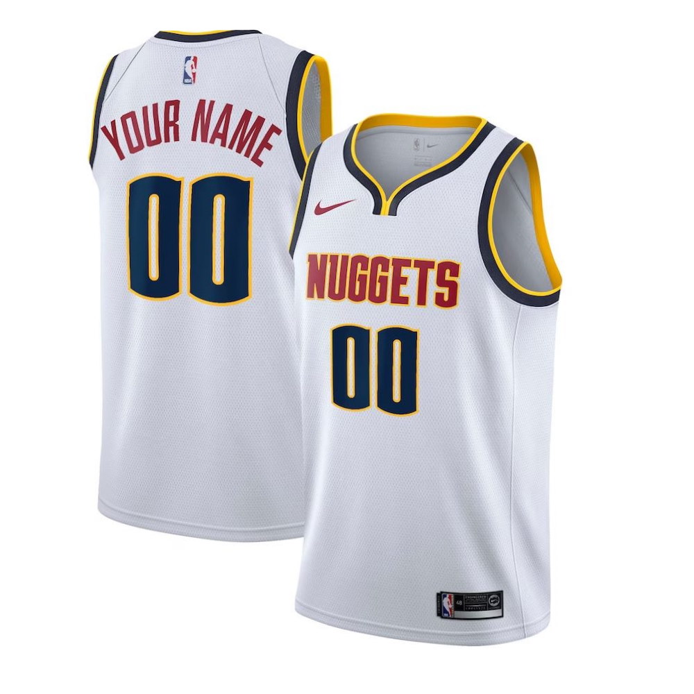 Denver Nuggets Swingman Custom Jersey – White