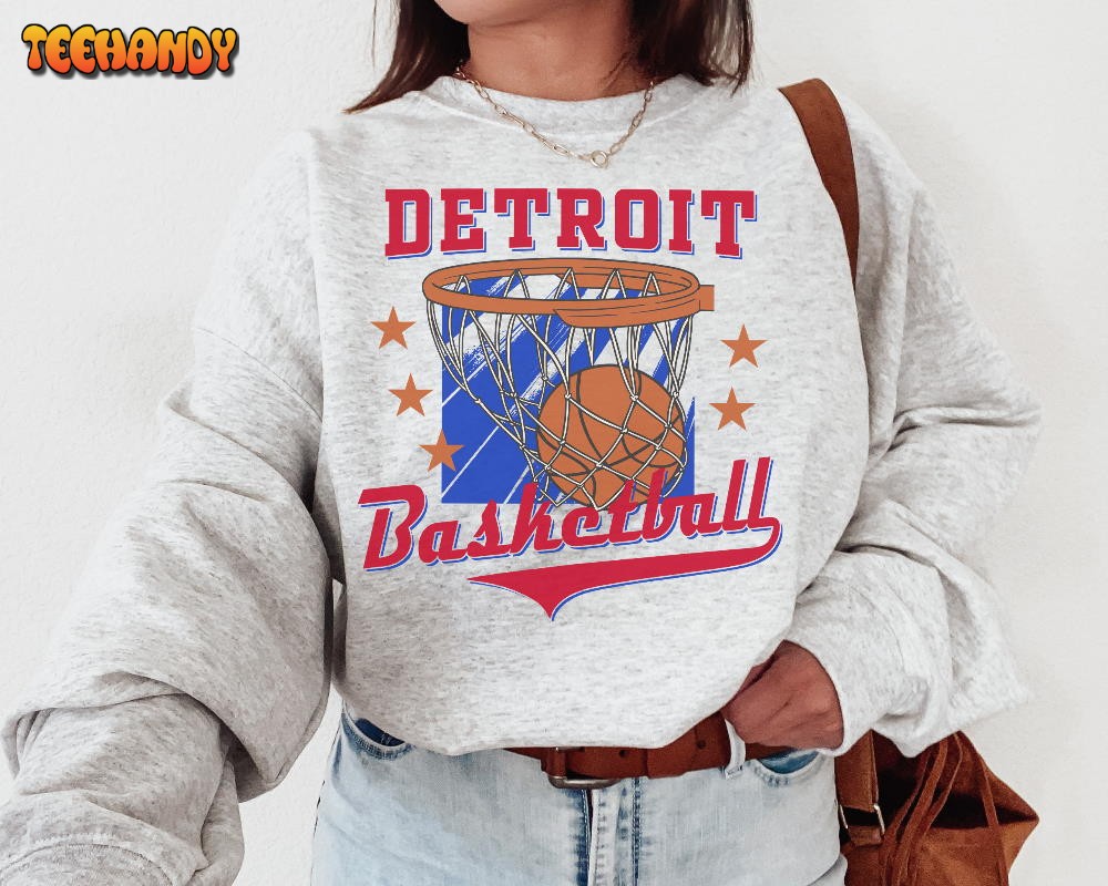 Detroit Piston, Vintage Detroit Piston Sweatshirt T-Shirt, Detroit Basketball Shirt