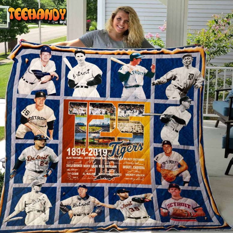 Detroit Tigers 125Th Anniversary 3D Customized Quilt Blanket