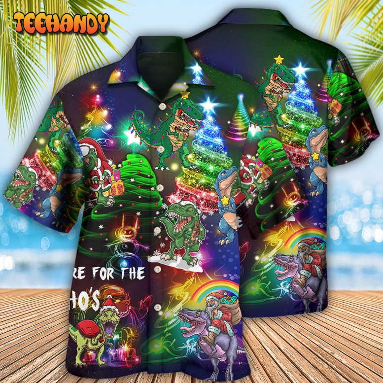 Dinosaur Bright In Christmas Night Hawaiian Shirt