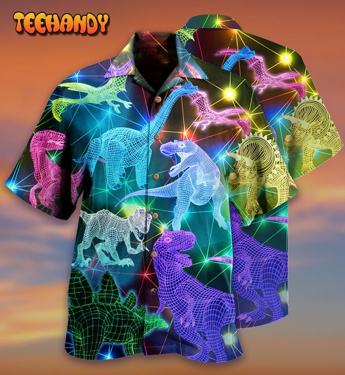 Dinosaur Fullcolor Neon Cool Hawaiian Shirt