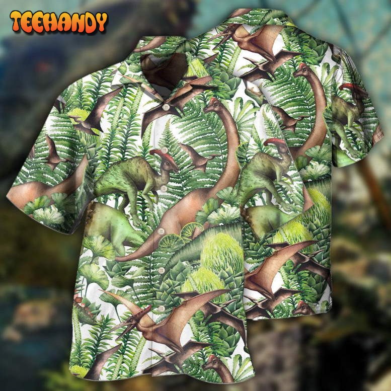 Dinosaur Jurassic Dinosaur Green Style Hawaiian Shirt