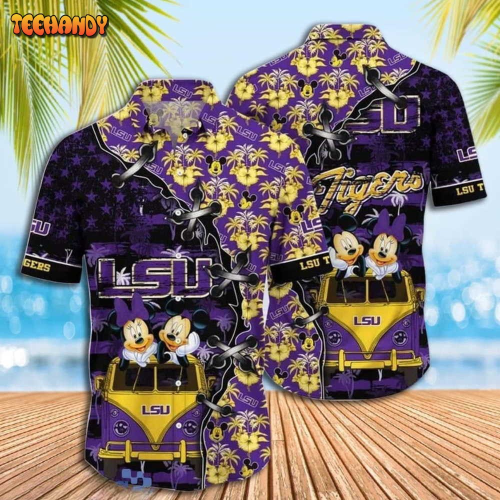 Disney Mickey Mouse LSU Tigers Hawaiian Shirt