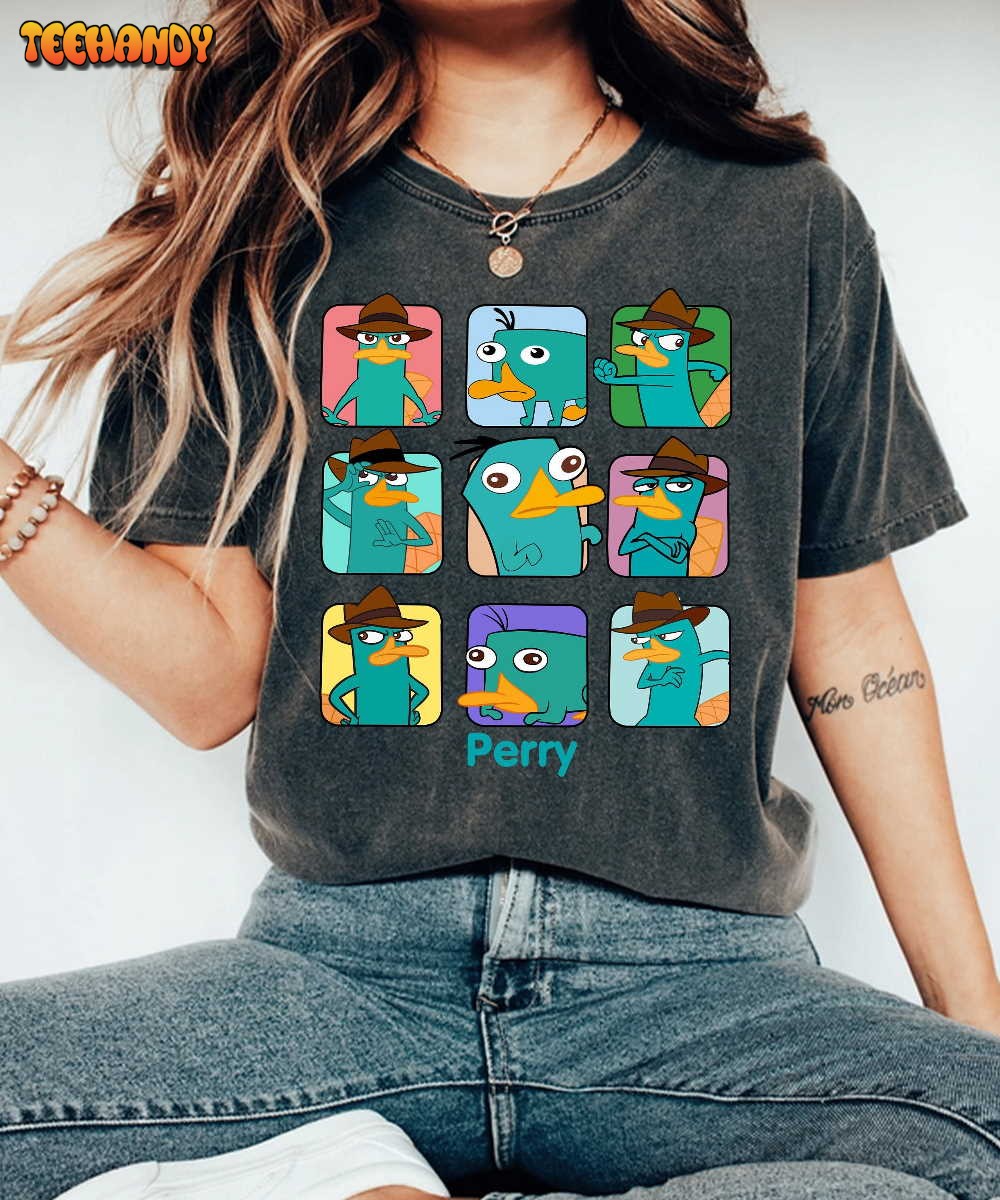 Disney Phineas and Ferb Perry the Platypus Emotions Comfort Color Shirt