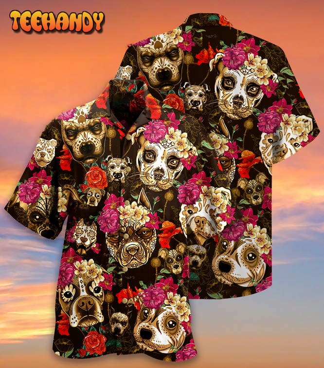 Dog Beautiful Rose Flowers Hawaiian Shirt