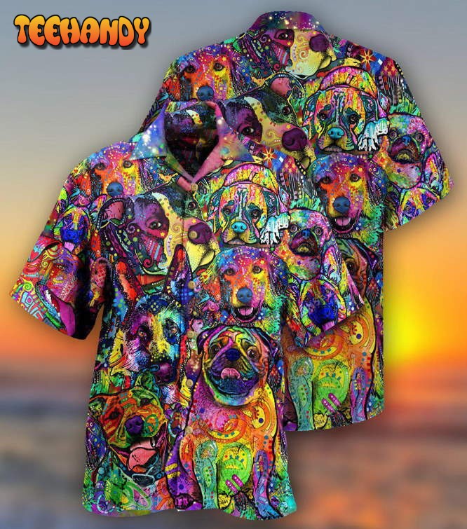 Dogs Be The Person Your Dog Thinks You Are Colorful Painting Hawaiian Shirt