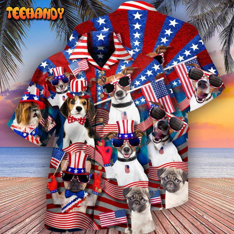 Dogs Patriotic America Hawaiian Shirt