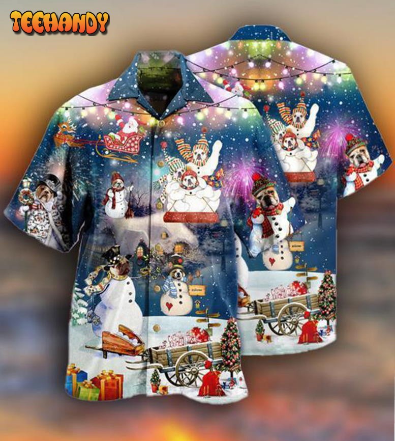 Dogs Snowdog Merry Christmas Night Funny Hawaiian Shirt