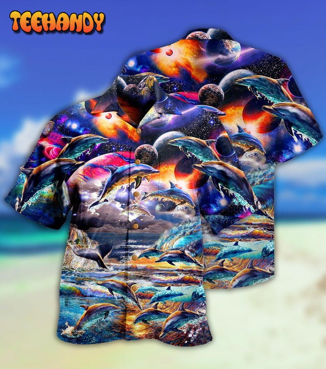 Dolphin Into The Mysterious Galaxy Hawaiian Shirt