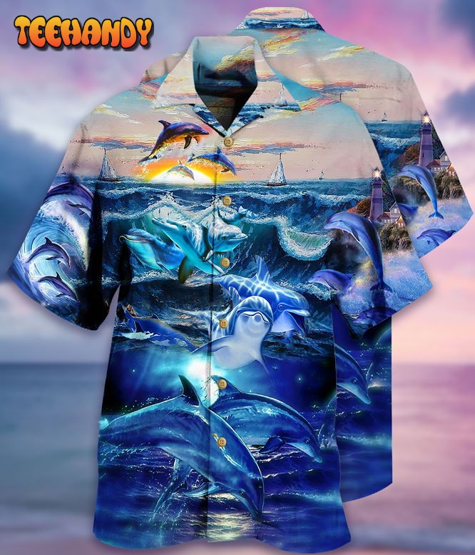 Dolphin Lovely Love Ocean Love Human Hawaiian Shirt