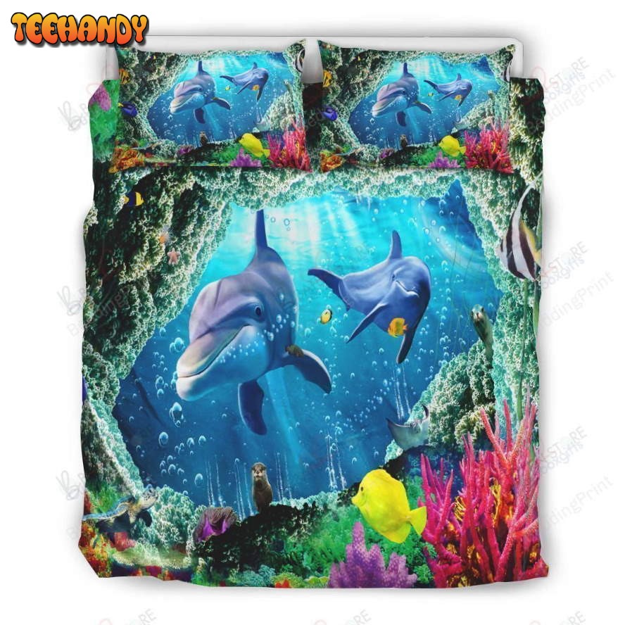 Dolphin Under Sea Life Duvet Cover Bedding Sets