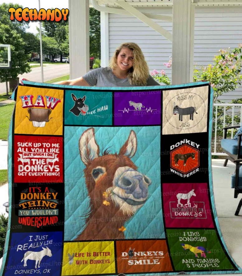 Donkey Illus 3D Quilt Blanket