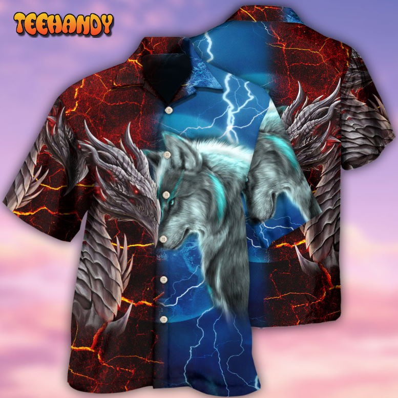 Dragon And Wolf Let’s Fight Hawaiian Shirt