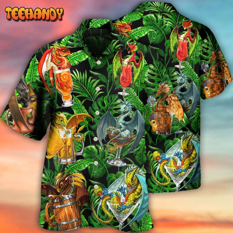 Dragon Drinking Dragon Style Hawaiian Shirt