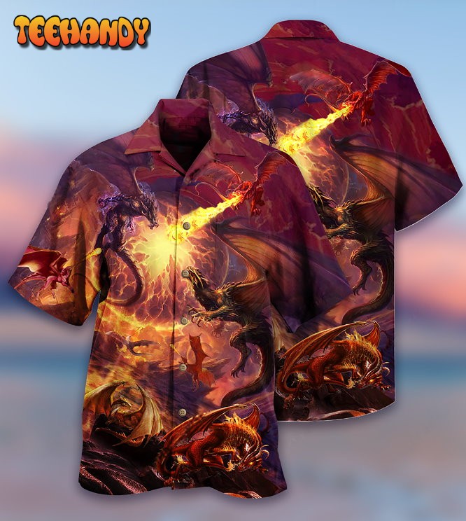 Dragon Fighting Togerther Love Life Hawaiian Shirt