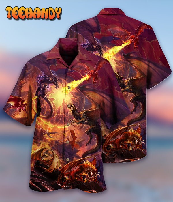 Dragon Fighting Togerther Love Life Hawaiian Shirt