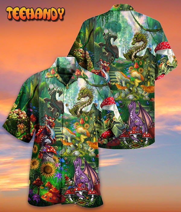 Dragon Mushroom Love Forest Hawaiian Shirt