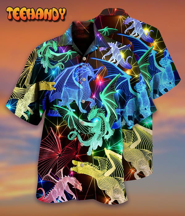 Dragon Neon Love Life Neon Style Hawaiian Shirt