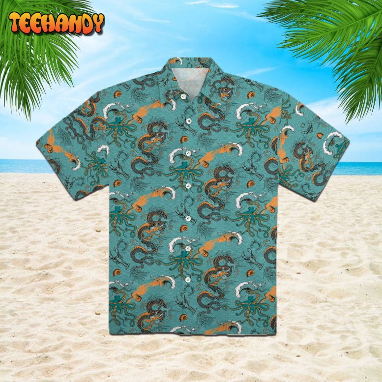 Dragon Octopus And Sea Voyages Hawaiian Shirt