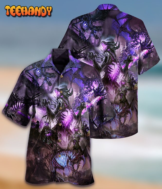 Dragon Purple Skull Love Life Hawaiian Shirt