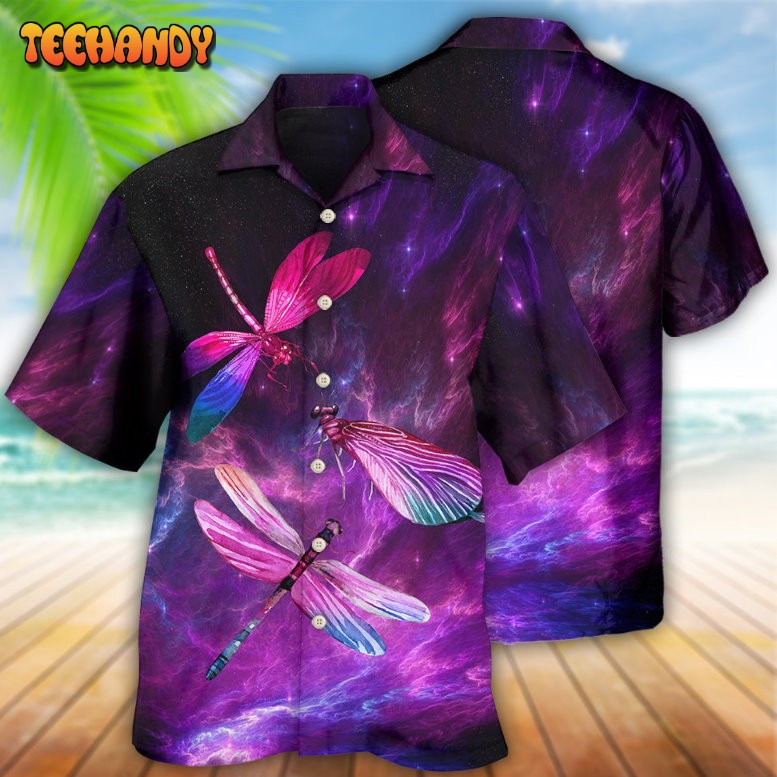 Dragonfly Purple Love Sky Hawaiian Shirt