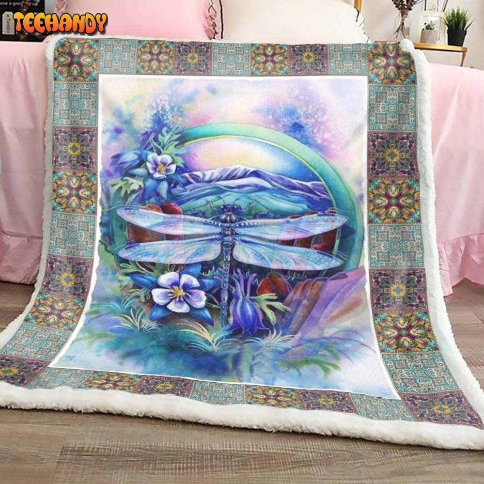 Dragonfly Seeking For New Light 3D Quilt Blanket