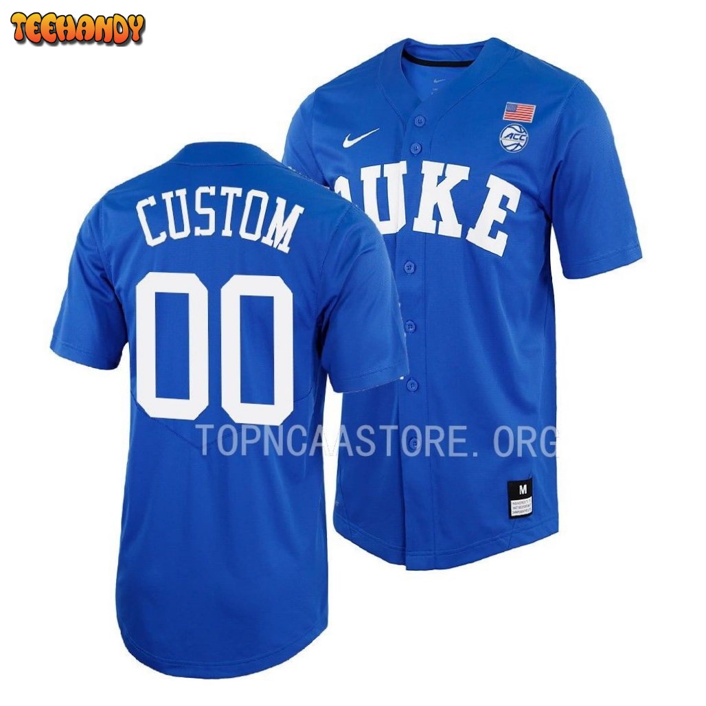 Duke Blue Devils Custom College Baseball Royal Full-Button Jersey