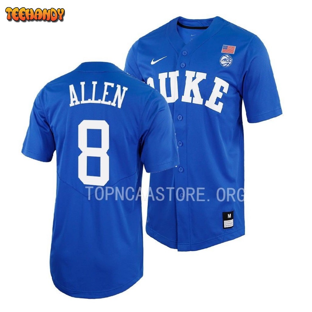 Duke Blue Devils Josh Allen College Baseball Royal Full-Button Jersey