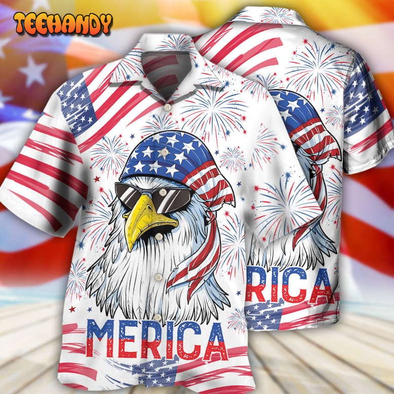 Eagle Independence Day American Hawaiian Shirt