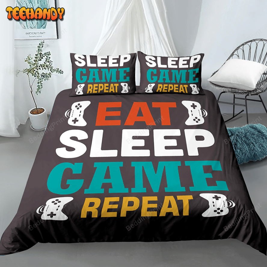 Eat Sleep Game Repeat Duvet Cover Bedding Sets