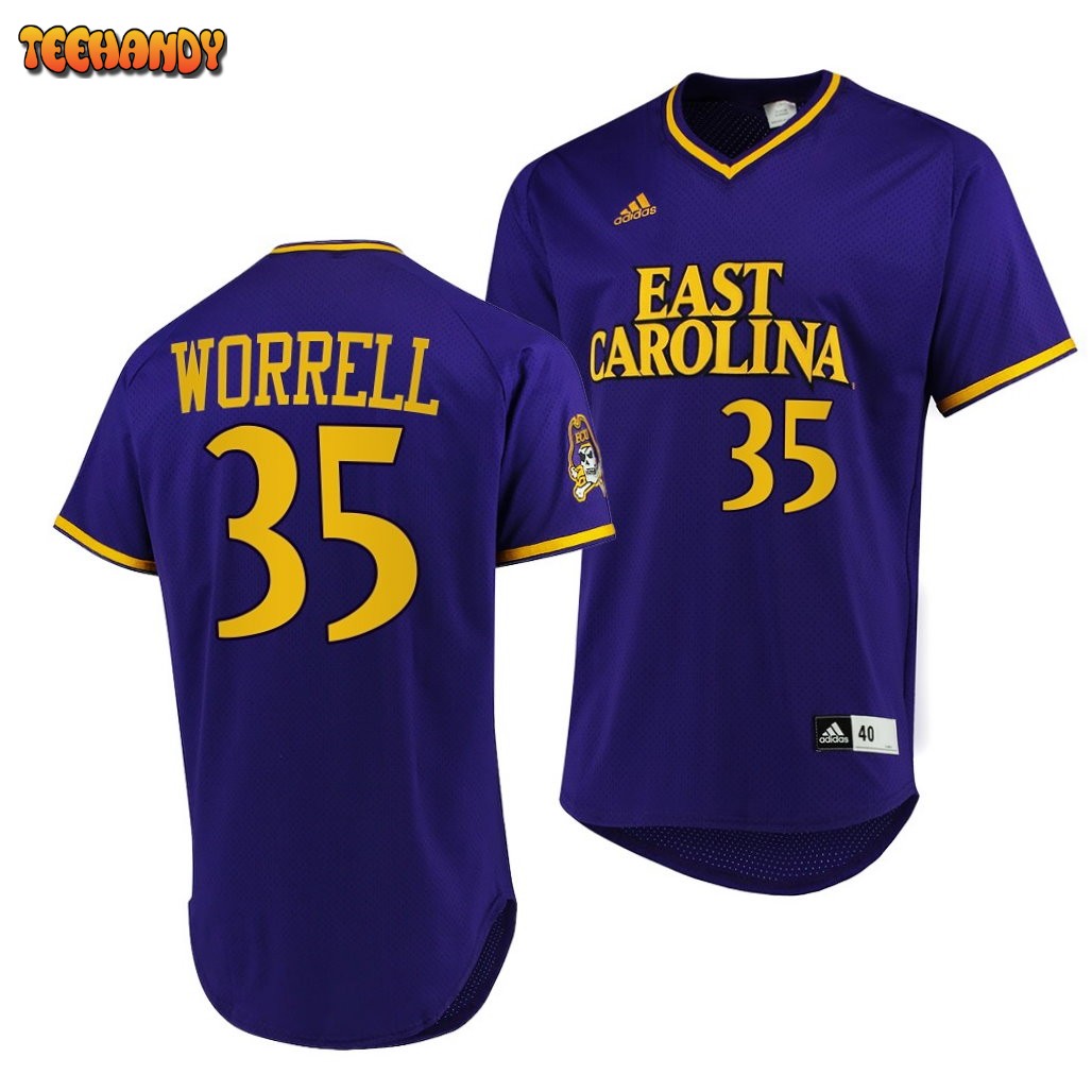 ECU Pirates Bryson Worrell College Baseball Jersey Purple