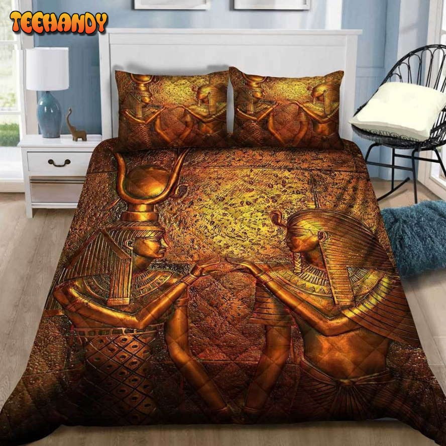 Egyptian Royalty Golden Pharaohs Duvet Cover Bedding Sets