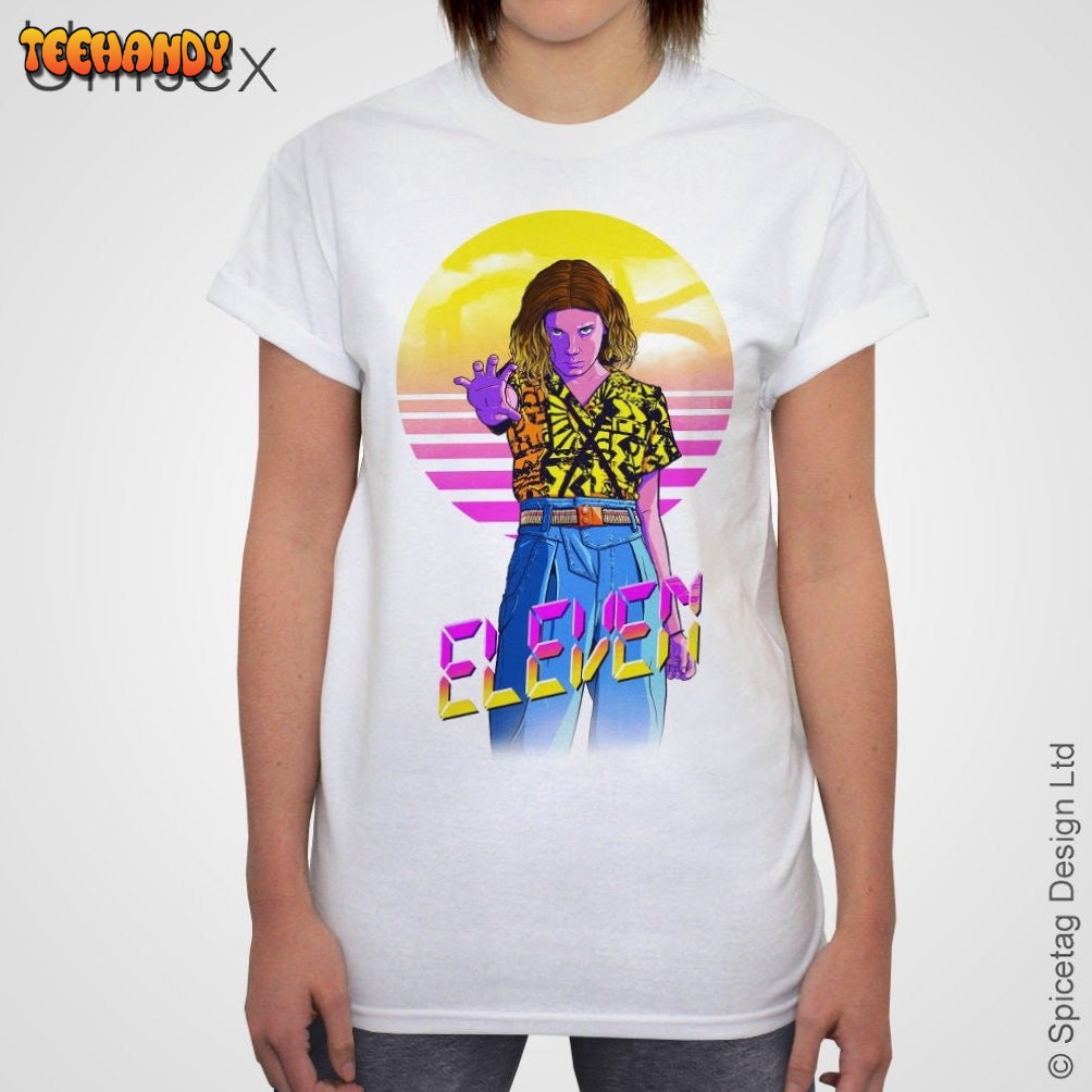 Eleven Retro 80s 11 T-shirt Stranger Eleven El Top Hawaiian TV Show Nerdy Geeky Shirt