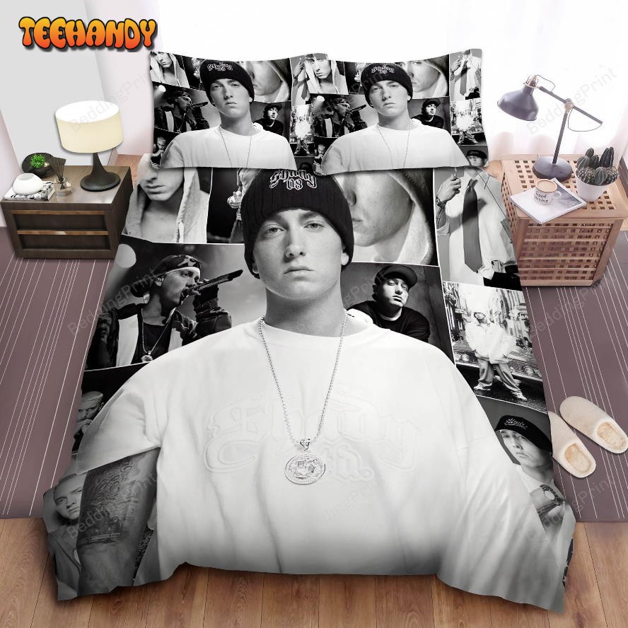 Eminem The Real Slim Shady Black and White Images Collage Bedding Sets