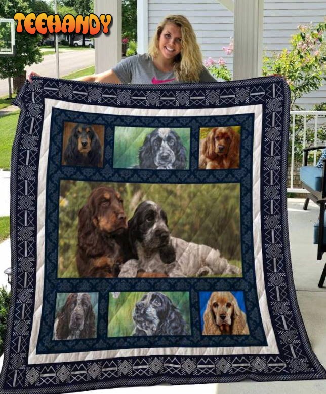 English Cocker Spaniel 3D Customized Quilt Blanket