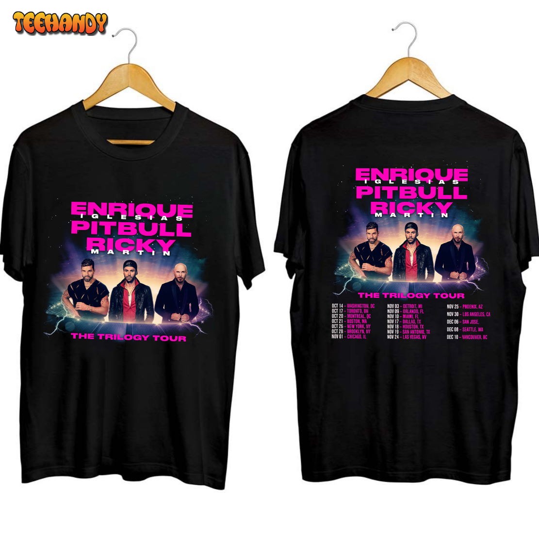 Enrique Iglesias X Pitbull X Ricky Martin The Trilogy Tour 2023 Shirt