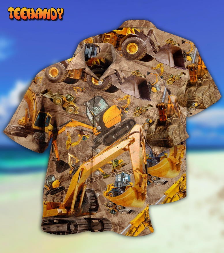 Excavator Don’t Mess Hard Work Excavator Hawaiian Shirt