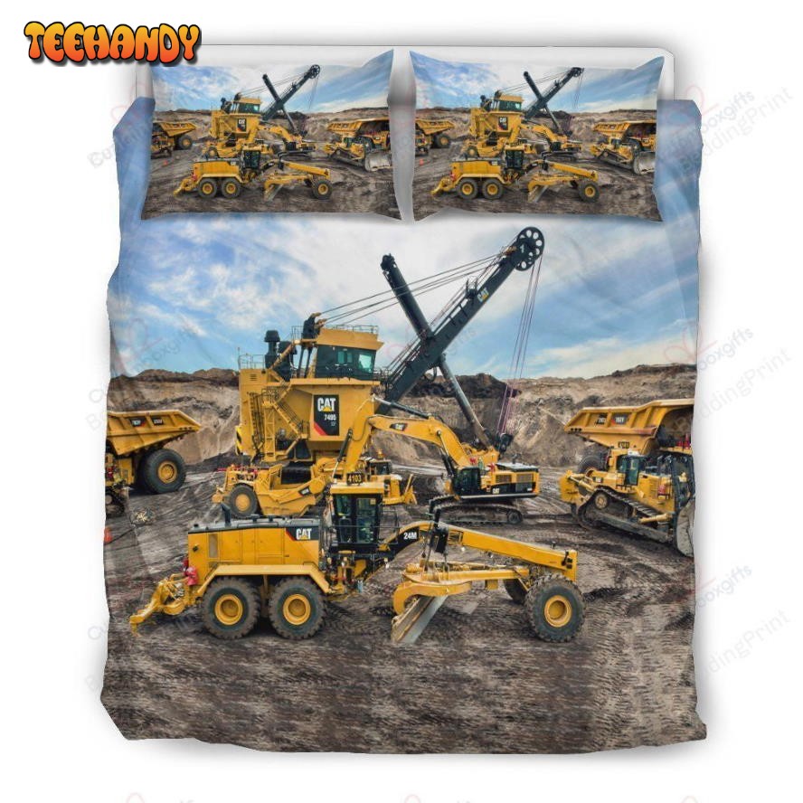 Family Of Heavy Equipment Bulldozer Bedding Set and Pillow Cases