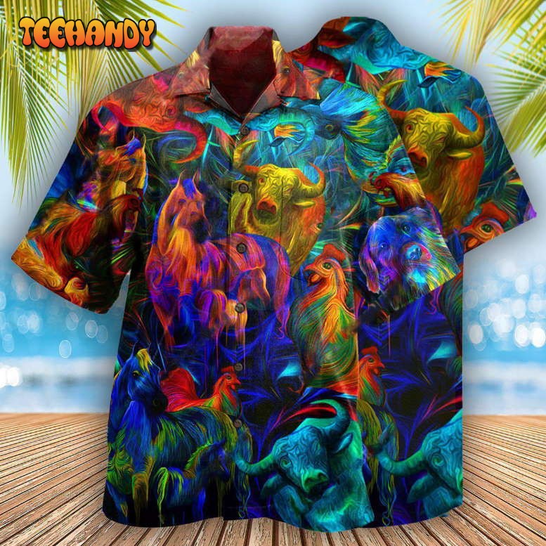 Farm Animals Proud Of Work Hawaiian Shirt