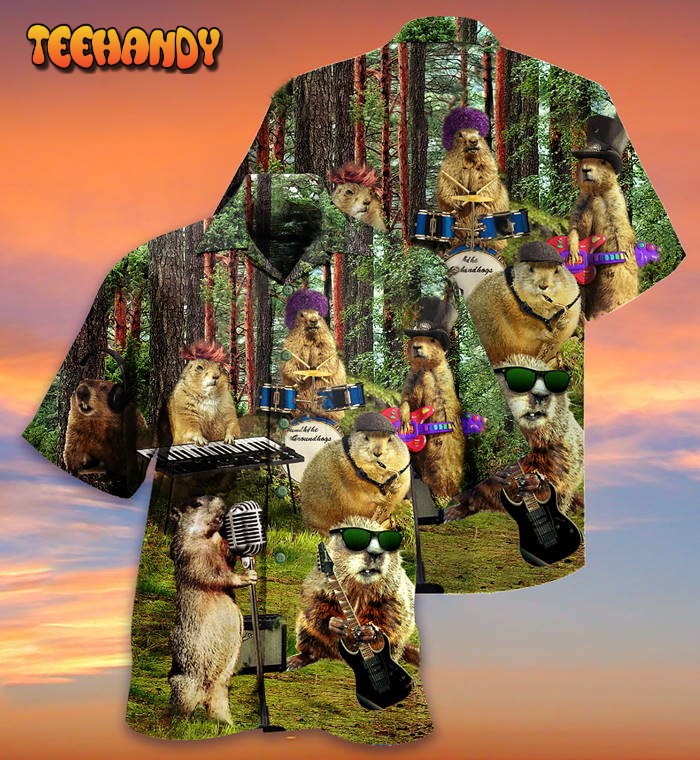 Ferret Animals Sing A Song Hawaiian Shirt