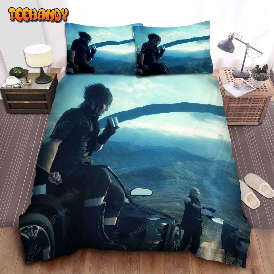 Final Fantasy, Noctis Lucis Caelum Drinking Duvet Cover Bedding Sets