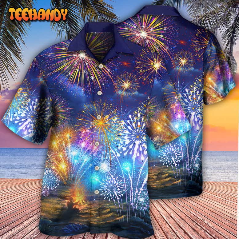 Firework By Night Hawaiian Shirt