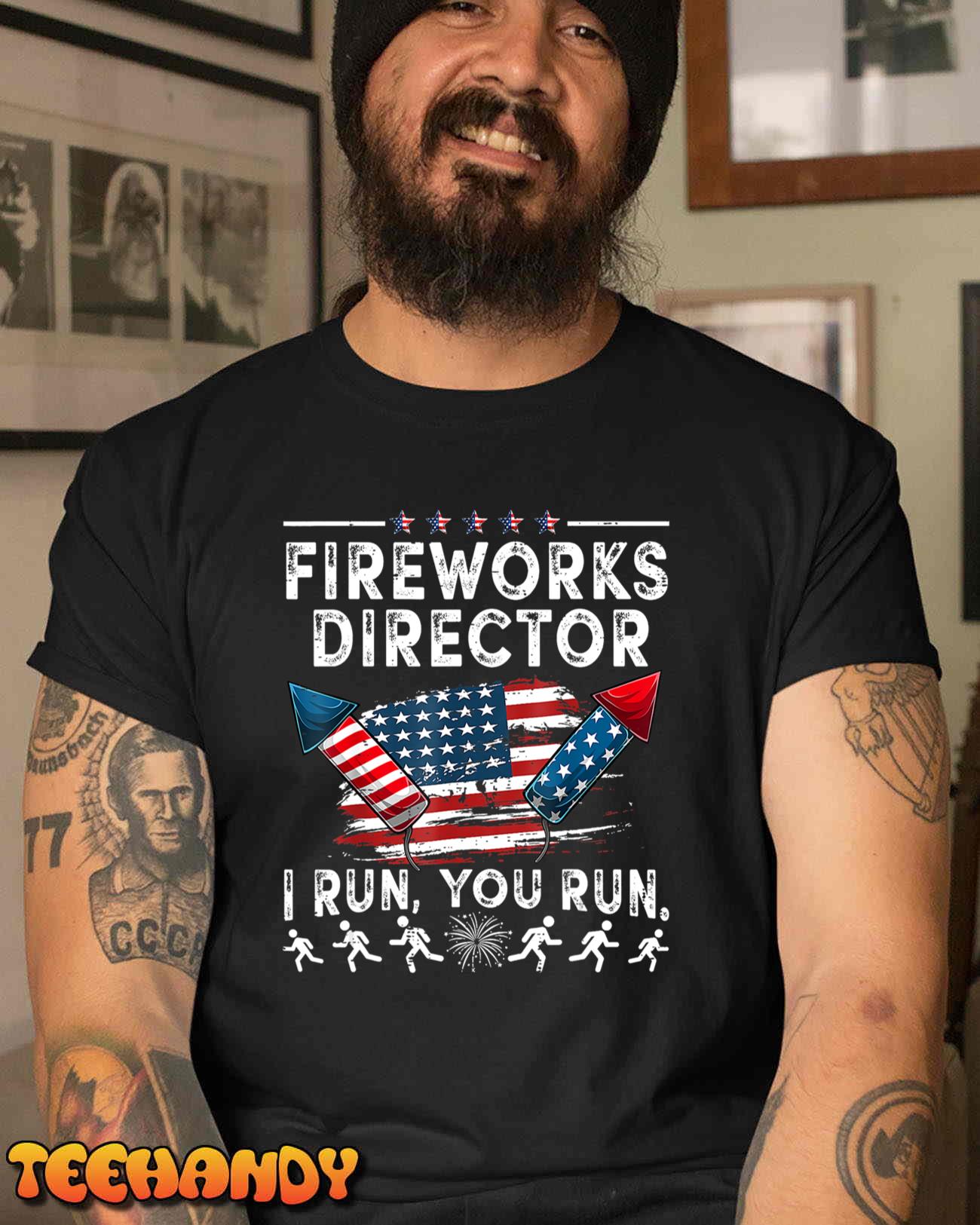 Fireworks Director If I Run Funny 4th Of July Fourth Men T-Shirt