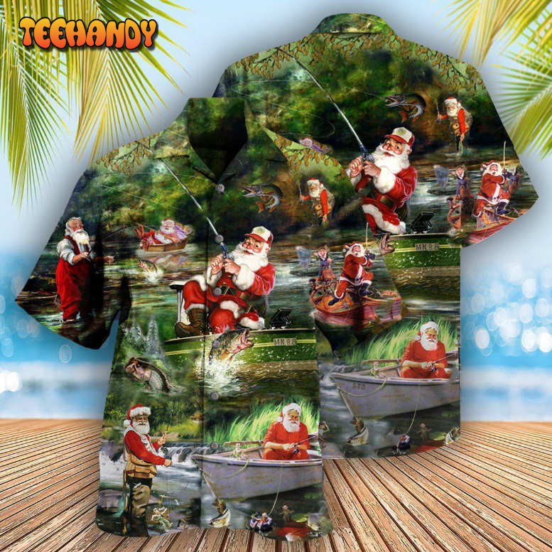 Fishing Christmas Merry Fishmasand A Happy New Reel Hawaiian Shirt